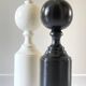 2 large black and white turned wood vintage lamp bases.