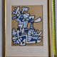 Silkscreen print after Jean Dubuffet, framed, 1970s, 23 x 32 cm