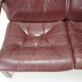 1980 Three-Seater Leather Sofa, Tone Czechoslovakia
