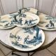 Set of 5 flat plates Iron Earth model "Garde-Champêtre" late nineteenth
