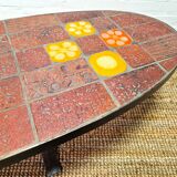 Jean Jaffeux lava stone and ceramic coffee table