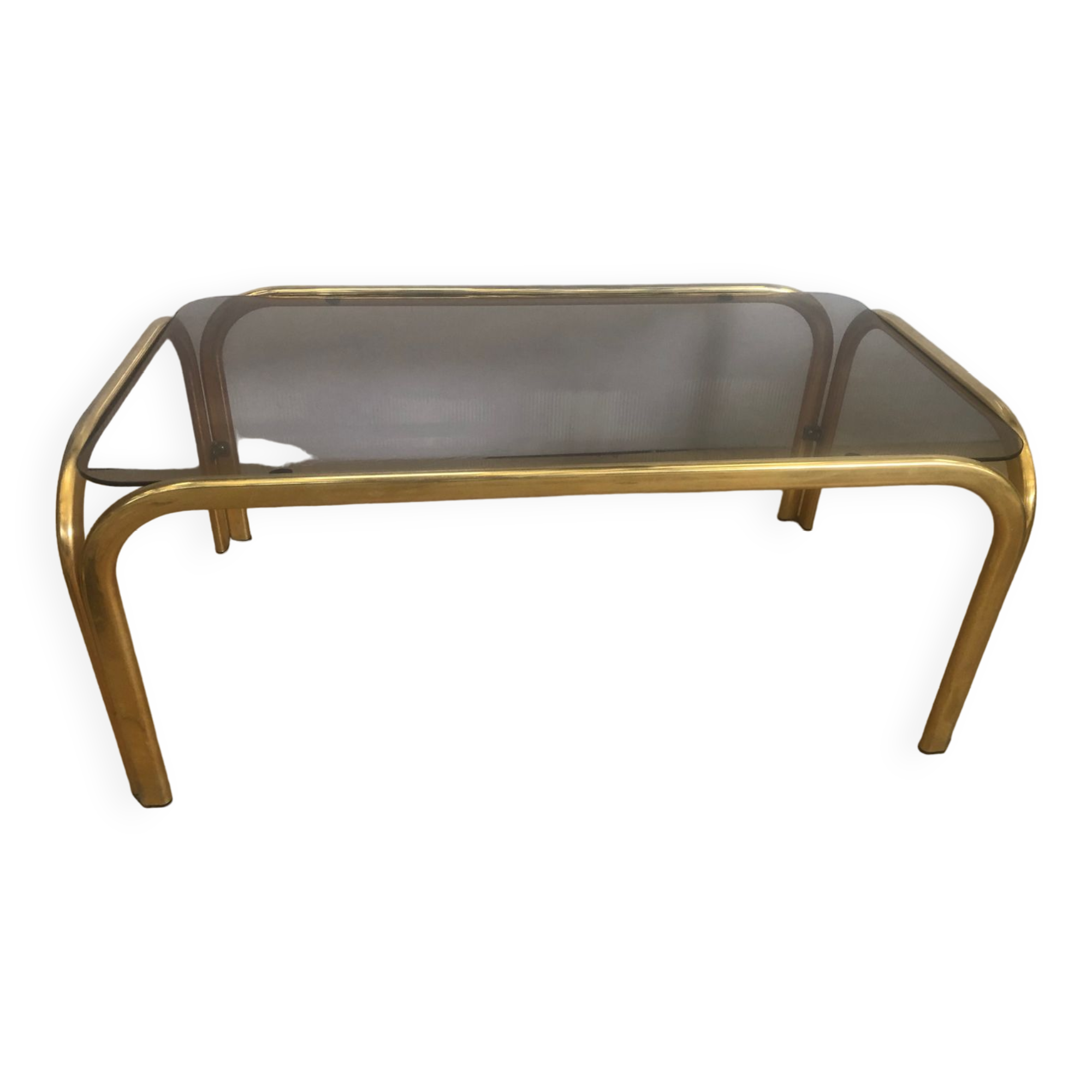 Vintage metal coffee table Italy 1970s