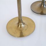 Set of 3 scandinavian brass candlesticks 1960