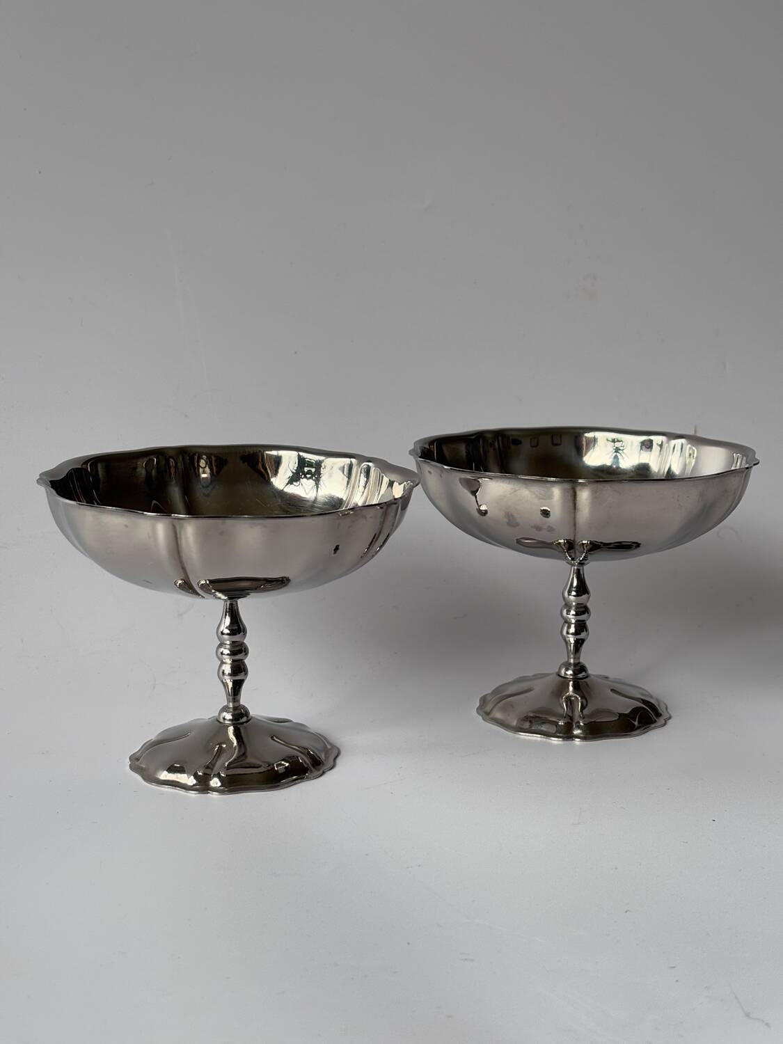 Vintage stainless steel ice cream cups