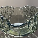 Empty cup pocket Art Deco molded crystal Czechoslovakia