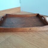 Rectangular wooden serving tray