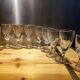 12 small twisted bistro glasses, 19th century