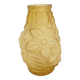 Moulded pressed glass Art Deco vase in orange