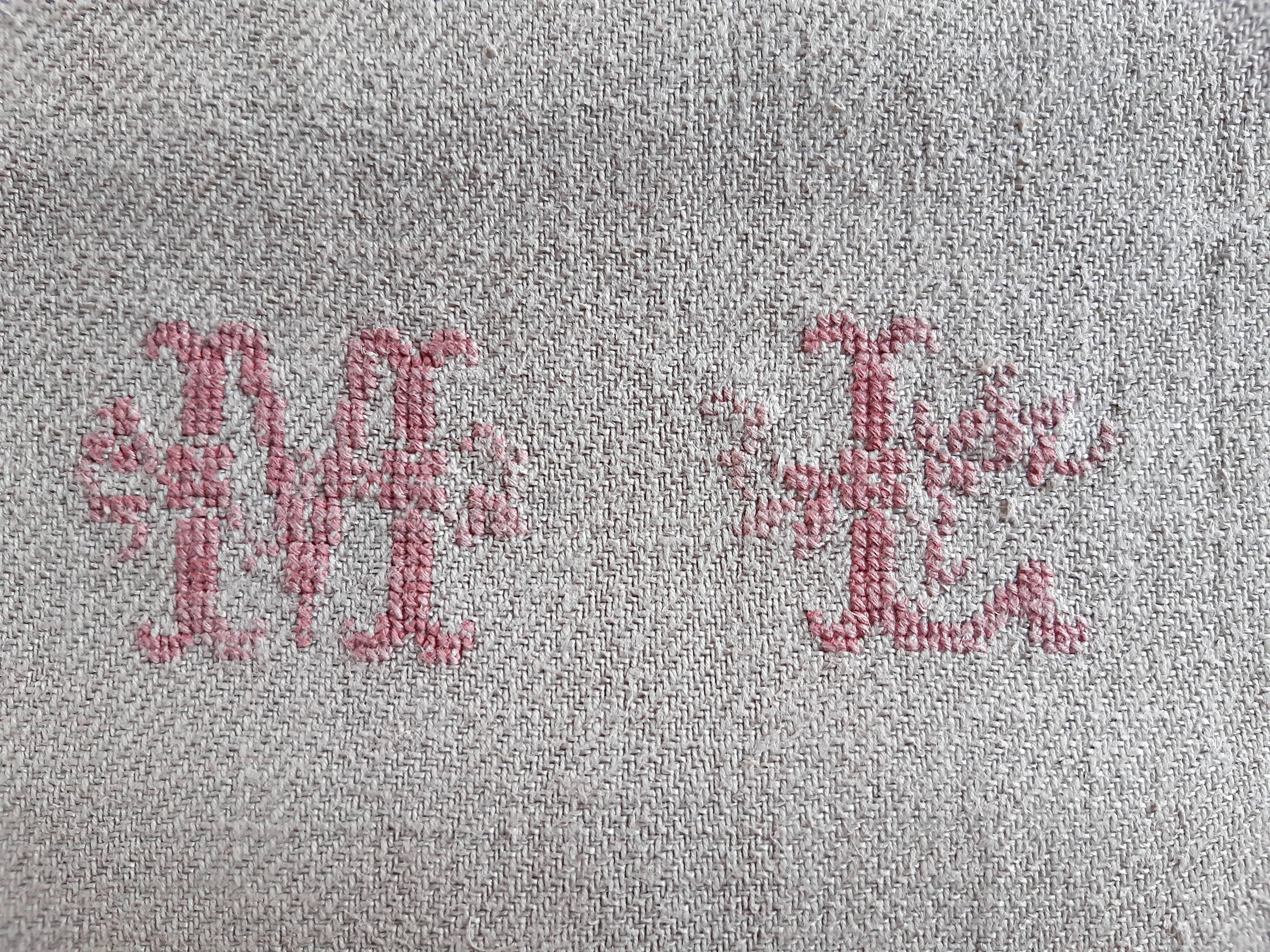 ML embroidered campaign tablecloth at cross stitch