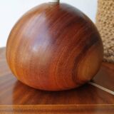 Solid wood lamp with rope shade