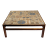 Table réalisée en palissandre avec carrelage par Tue Poulsen des années 1960