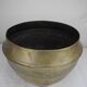 large old brass flower pot, gilded shabby decor, old brass flowers pot