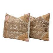 Lot de 2 housses de coussin brodées vintage 59x68 cm