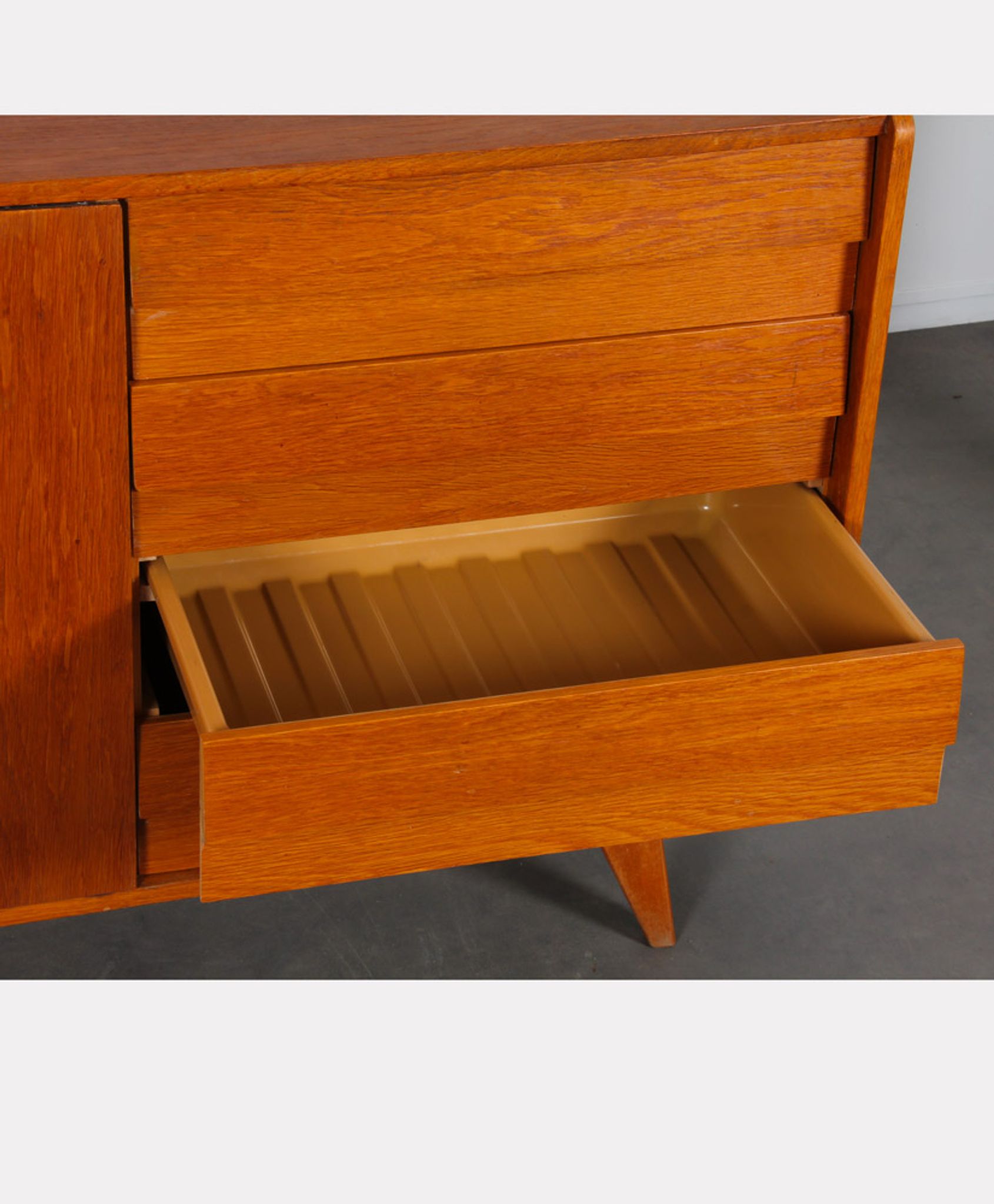 Wooden row by Jiroutek for Interier Praha, U-460, 1960