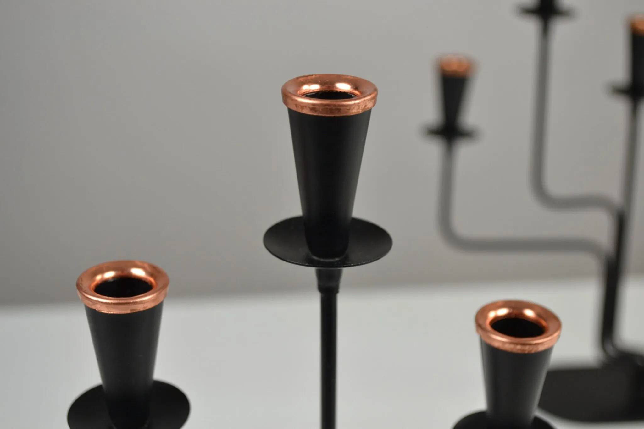 Pair of Six-Candle Candelabras — Gunnar Ander for Ystad-Metall, Sweden, 1960s