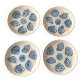 Set of blue ceramic oyster plates – Shellfish plates