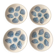 Set of blue ceramic oyster plates – Shellfish plates