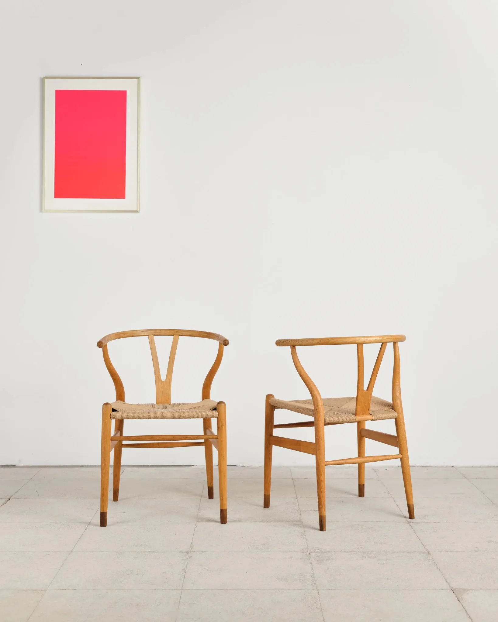 Pair of CH24 Wishbone chairs by Hans J. Wegner, Denmark, 1970s