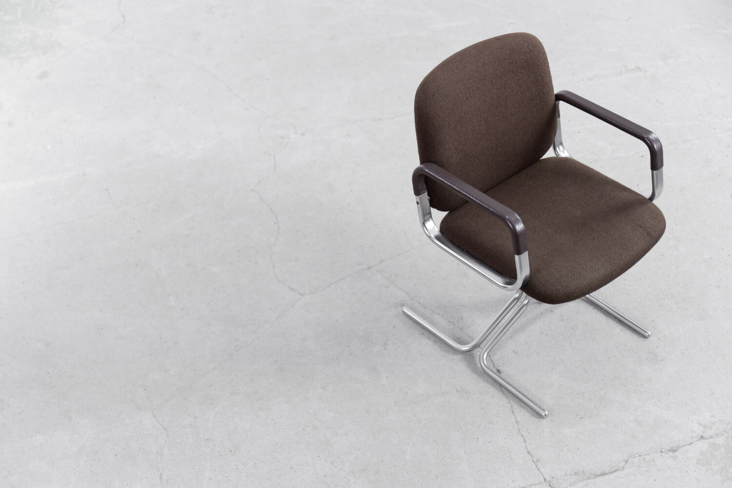 Mid-Century Modern Vintage Brown Aluminum German Chairs by Mauser, 1970s, Set of 2