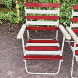 Set of 3 folding garden armchairs