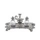 Decorative Art Deco table set – metal tray with glass flacons, European craftsmanship
