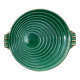 Round art deco green ceramic dish