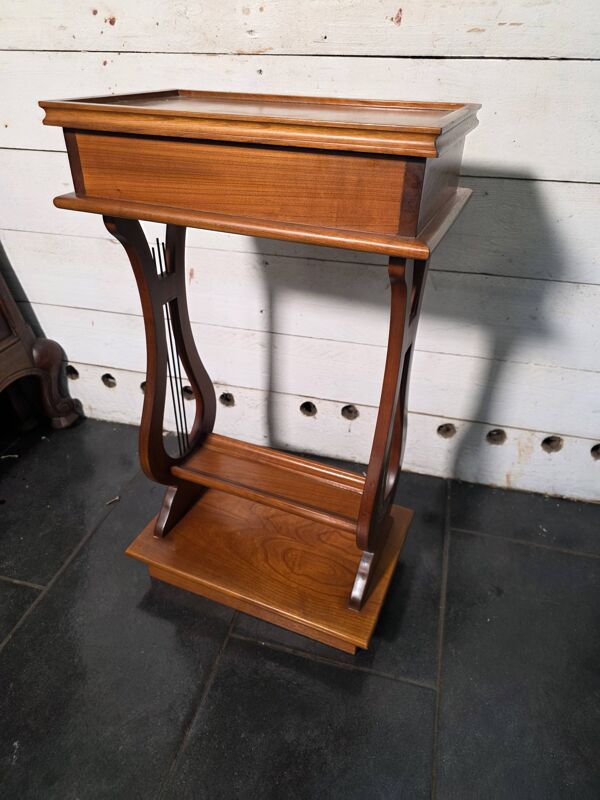 Table de chevet lyre en merisier massif