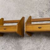 2x wall mounted mid century night stands