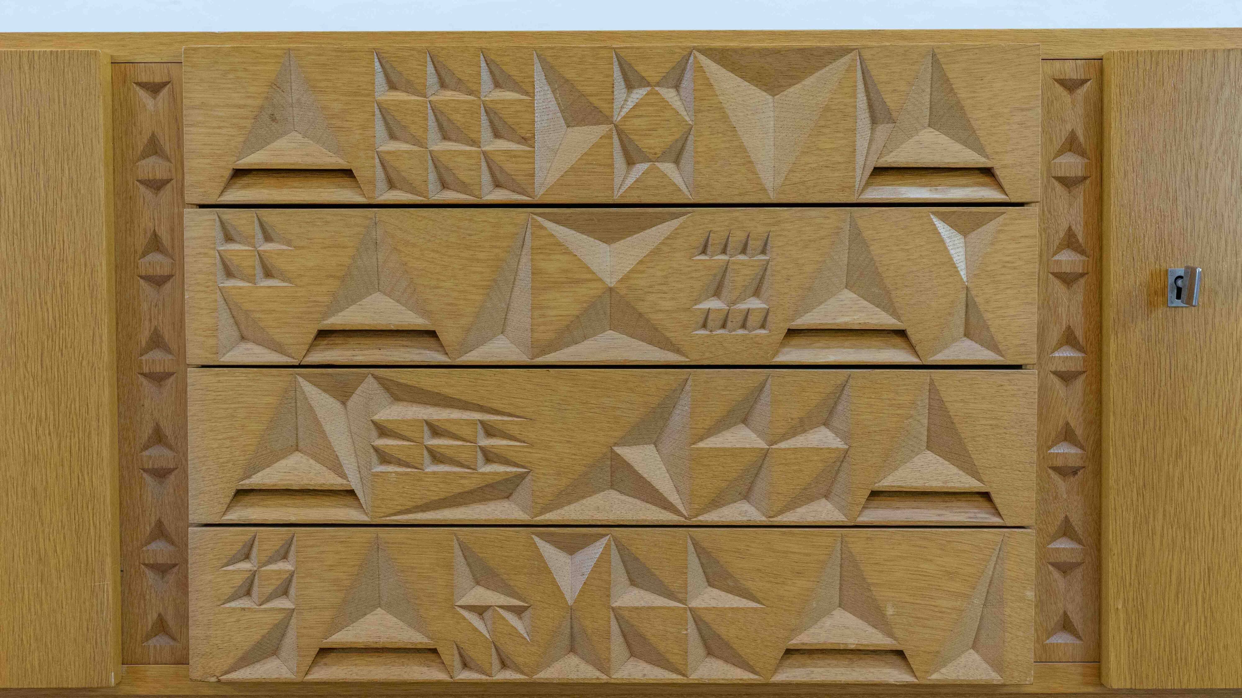 Mid-century brutalist oak sideboard