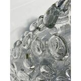 Contemporary hand-blown transparent Murano glass vase with bubbles