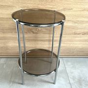 Round console 1970 chrome tube and smoked glass perfect condition