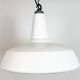 Industrial White Enamel Factory Pendant Lamp from Benjamin USA, 1960s