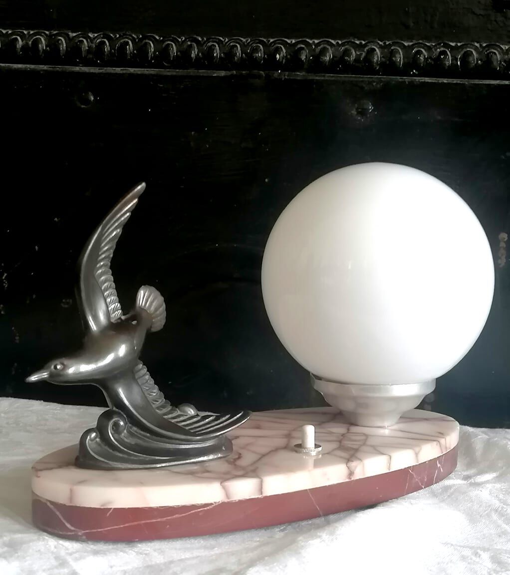 Art Deco bird night light lamp