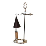 Silver metal lamp with painted sheet metal shade