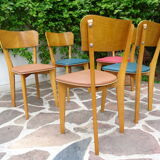 Set of 5 compass foot chairs
