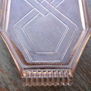 Art deco pink molded glass tray or dish