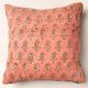 Handwoven Indian Kantha cushion cover in green and black.