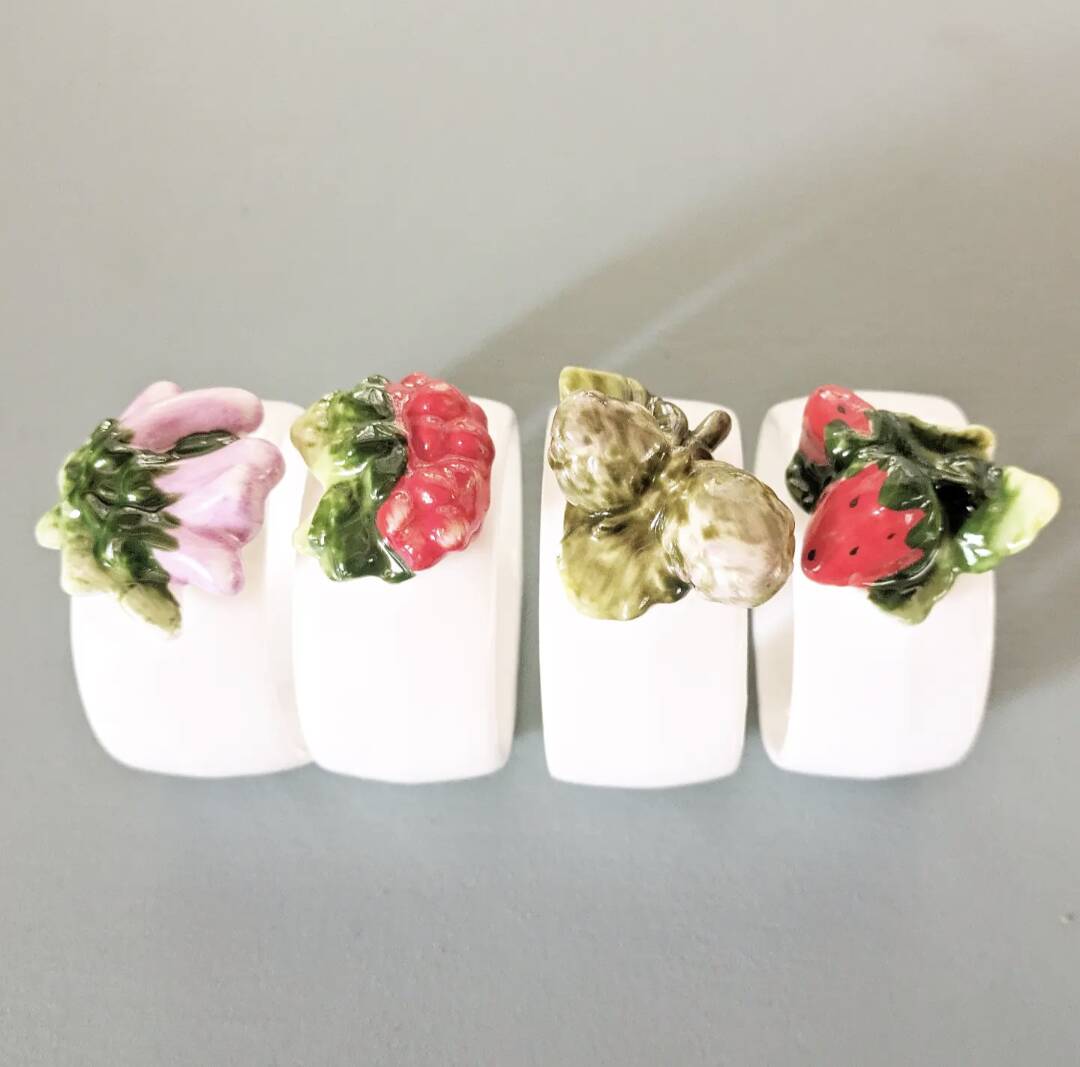 Set of 4 slip napkin rings.