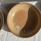 11 assiettes creuses artisanales vintage en grès mat