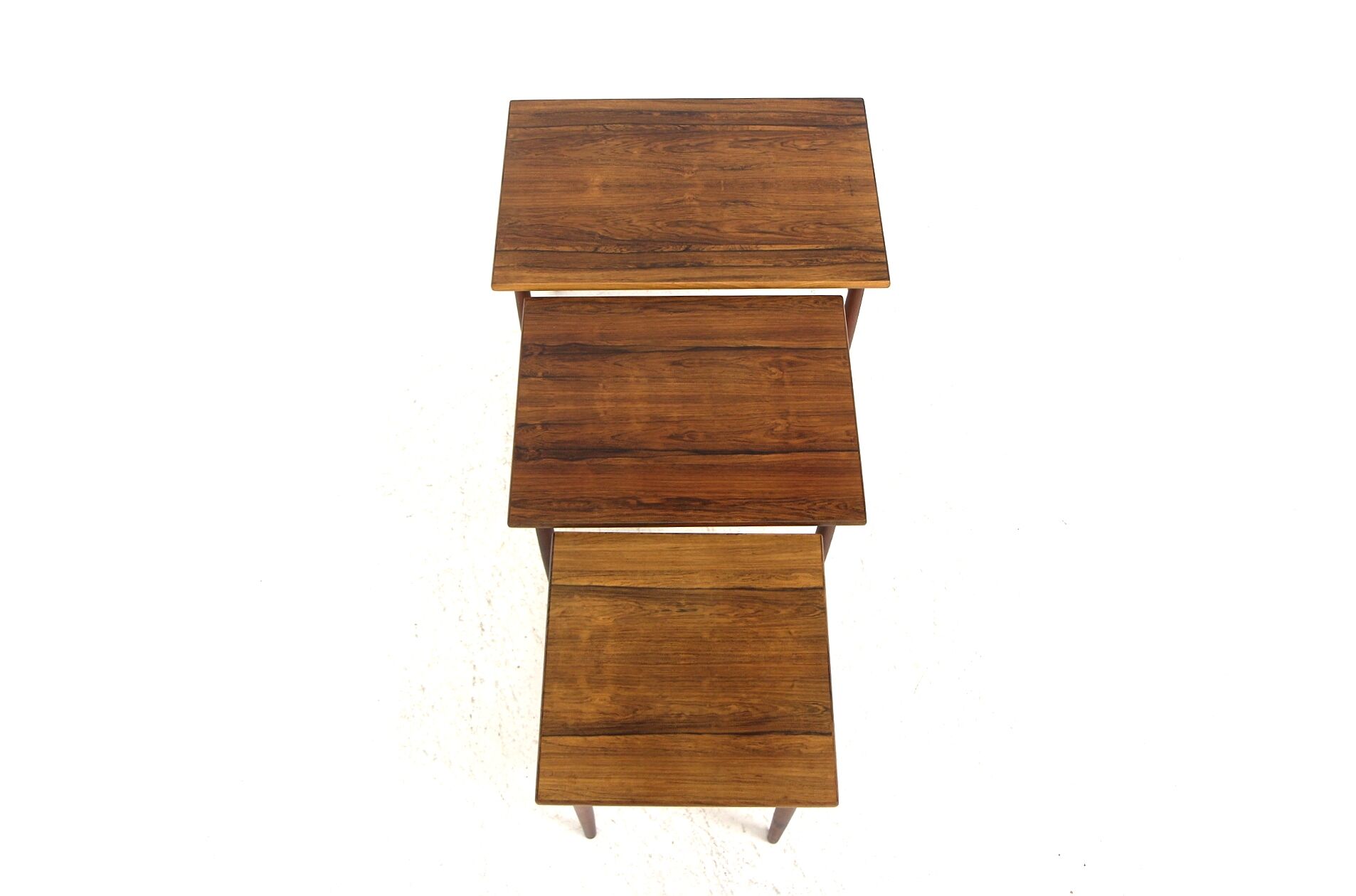 Set of 3 rosewood trundle tables, Sweden, 1960