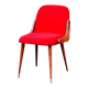 1960s chair in faux fur and varnished wood