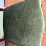 Green velvet armchair