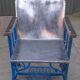 Electric blue metal armchair