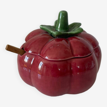 Pot en céramique barbotine tomate