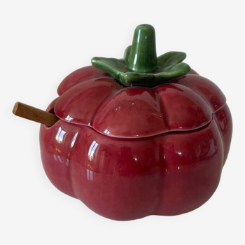 Tomato slip ceramic pot