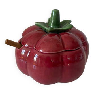 Tomato slip ceramic pot