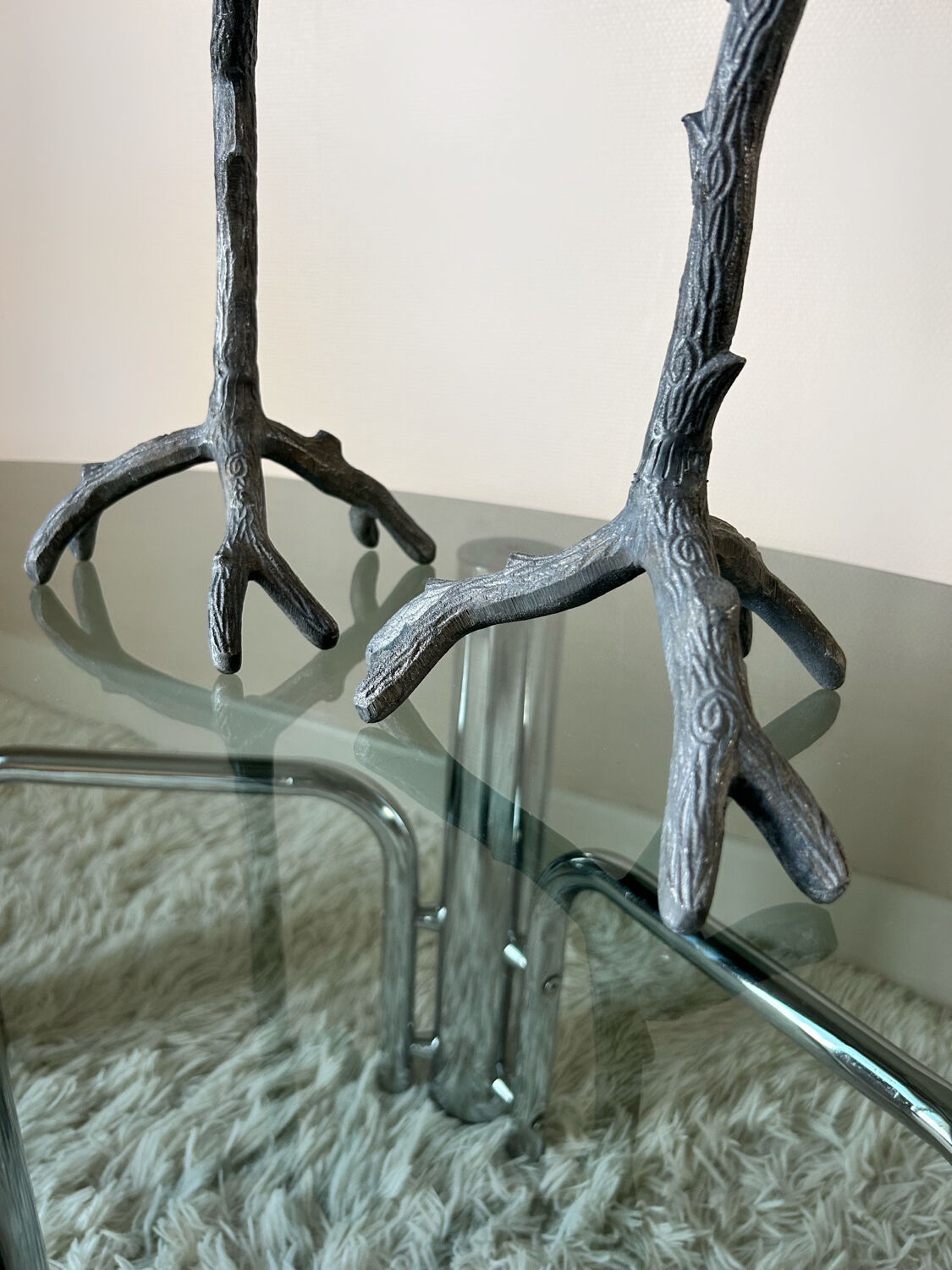 70s aluminum design candlesticks