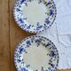 Large round antique plate, blue and white Dresden porcelain.
