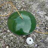 Vintage industrial pendant light farmhouse style old loft green and white lampshade