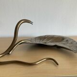 Art Nouveau brass and silver-plated metal pocket emptier
